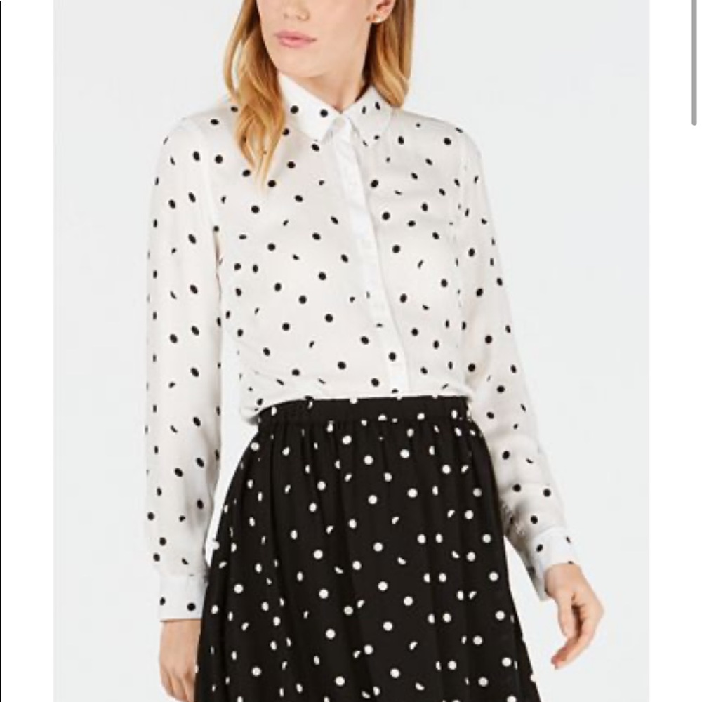 Maison Jules Polka Dot Shirt Blouse